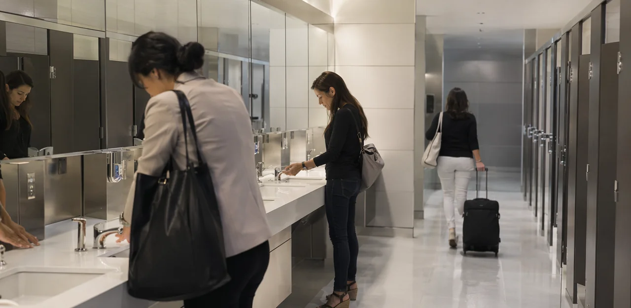Melhores práticas para melhorar a experiência com banheiros em aeroportos em escala