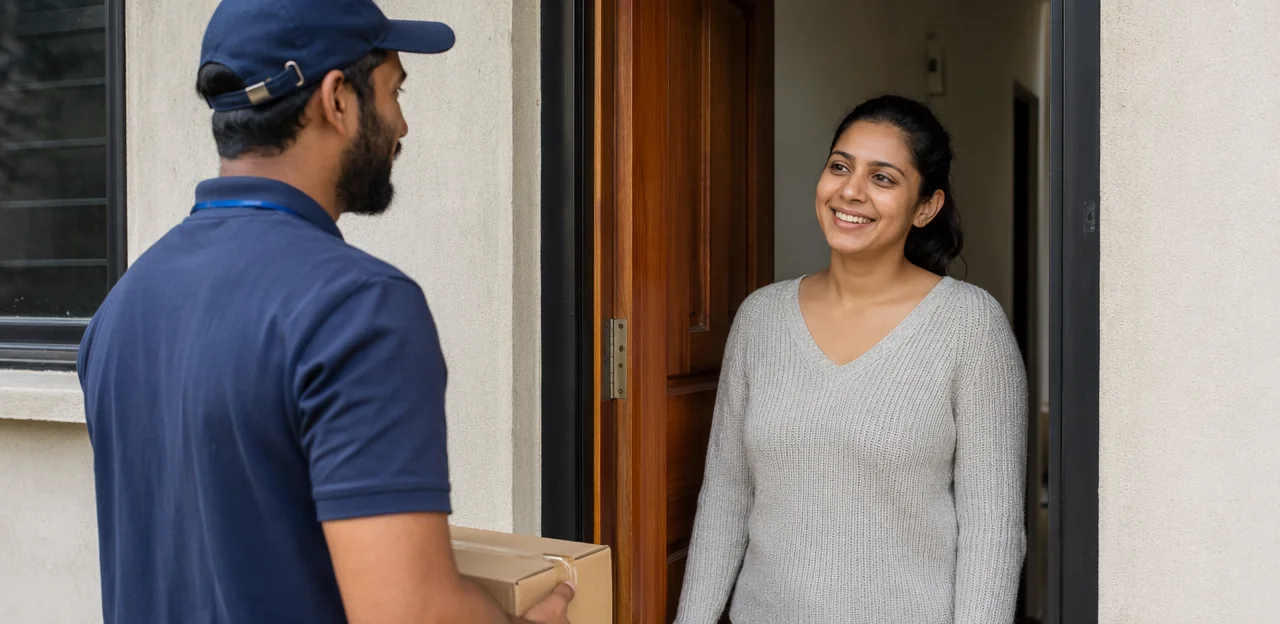 Delivery feedback app vs no-app feedback for customers at home