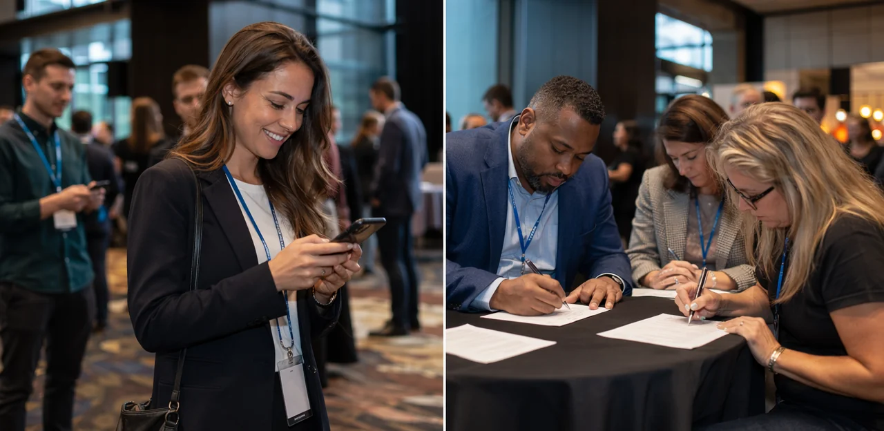 App de feedback para eventos vs sem app: o que participantes concluem mais rápido
