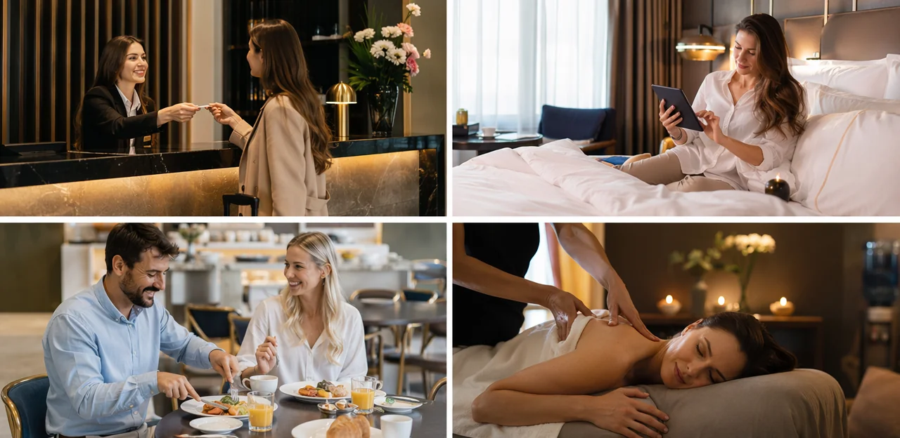Sistemi di feedback alberghiero per reception, camere, colazione e spa