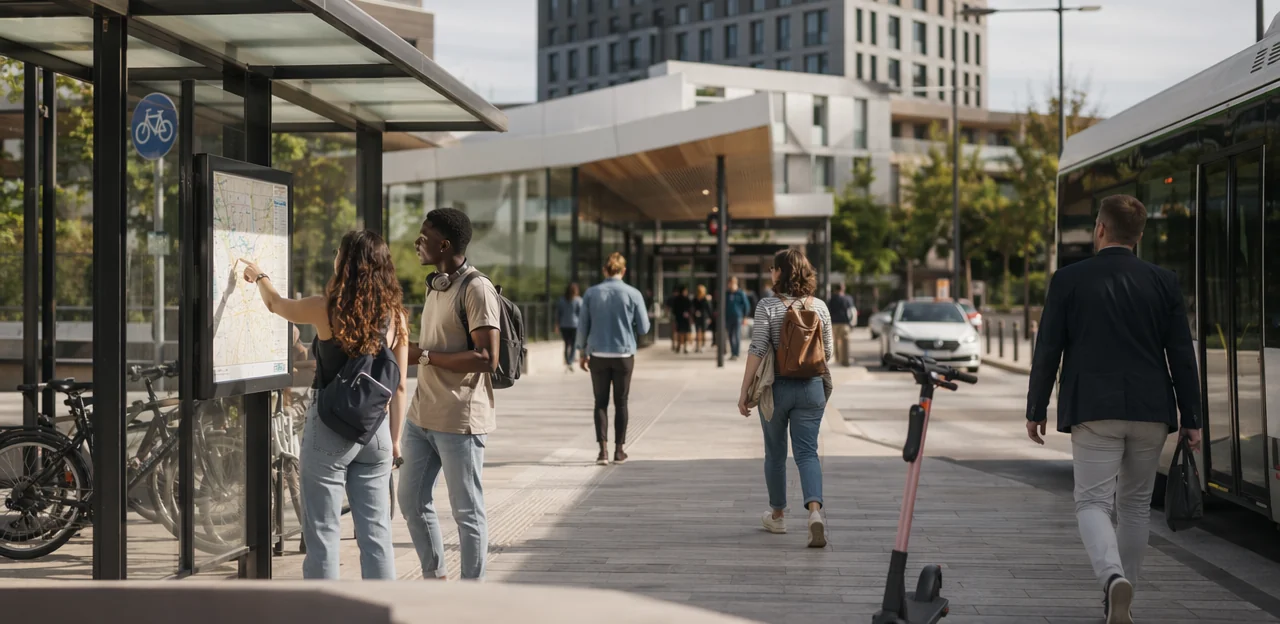 Welke contactpunten exploitanten moeten meten tijdens de reis door het mobiliteitsknooppunt