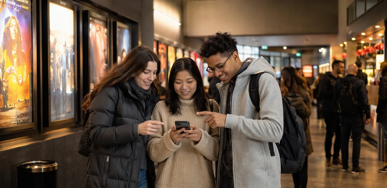 Feedback multilíngue em cinemas com muitos turistas
