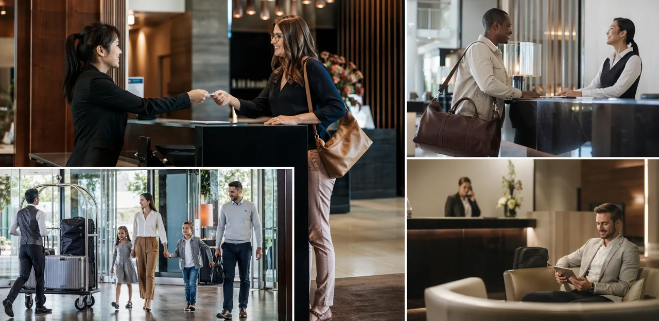 Casos de uso comunes en distintos entornos de recepción hotelera