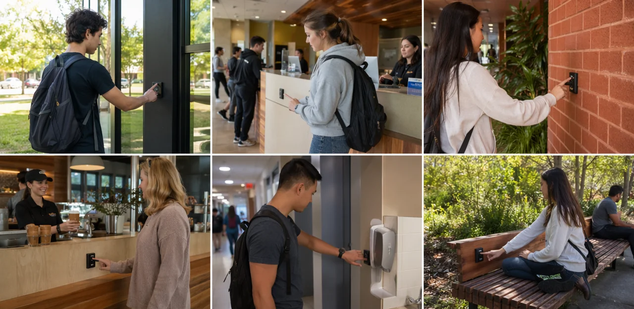 Où utiliser les points de contact de feedback NFC sur le campus