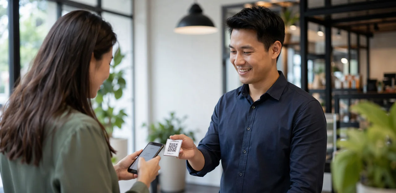 Tarjetas de presentación con código QR vs puntos QR de feedback
