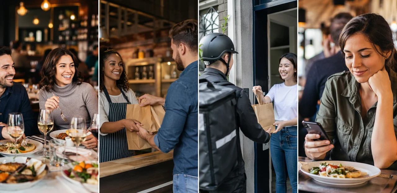 Tácticas específicas por canal para consumo en el local, para llevar, delivery y reseñas