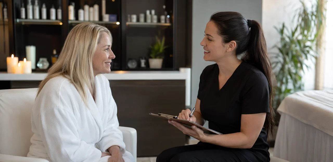 Wichtige Fragen für Spa-Feedback zu Behandlungen und Ergebnissen