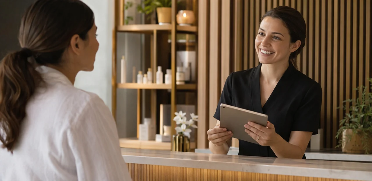 Fragen für Spa-Feedback zu Personal, Kommunikation und Professionalität